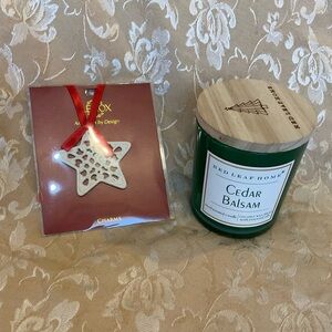 Cedar Balsam Candle - Green Plus Bonus Lenox Ornament